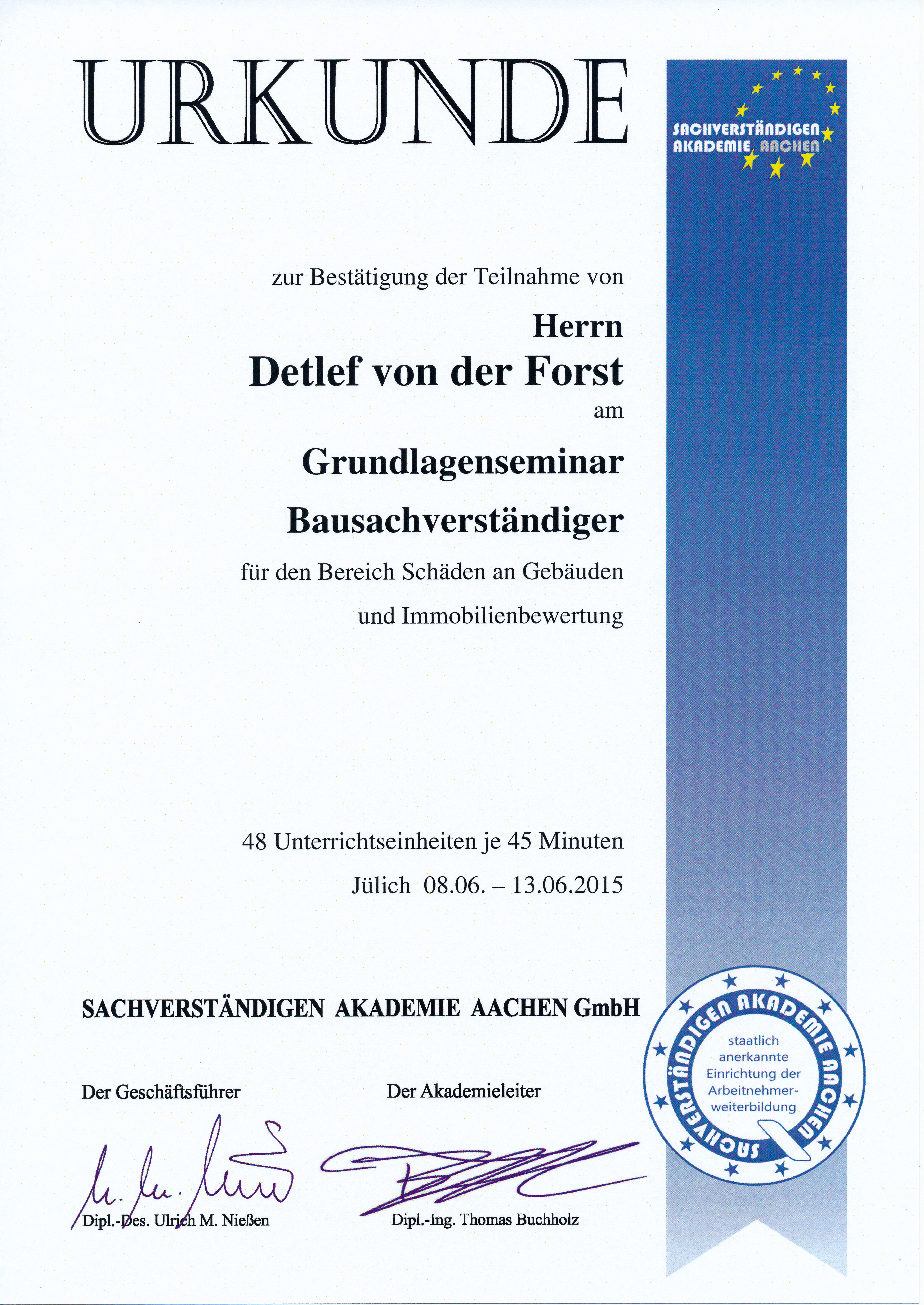 Sachverstndiger D v d Forst